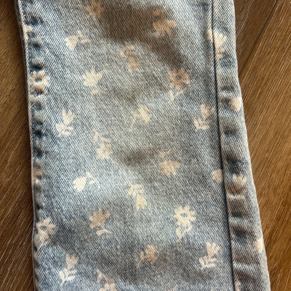 Floral Patterned Blue Jeans - Picture 2 of 2